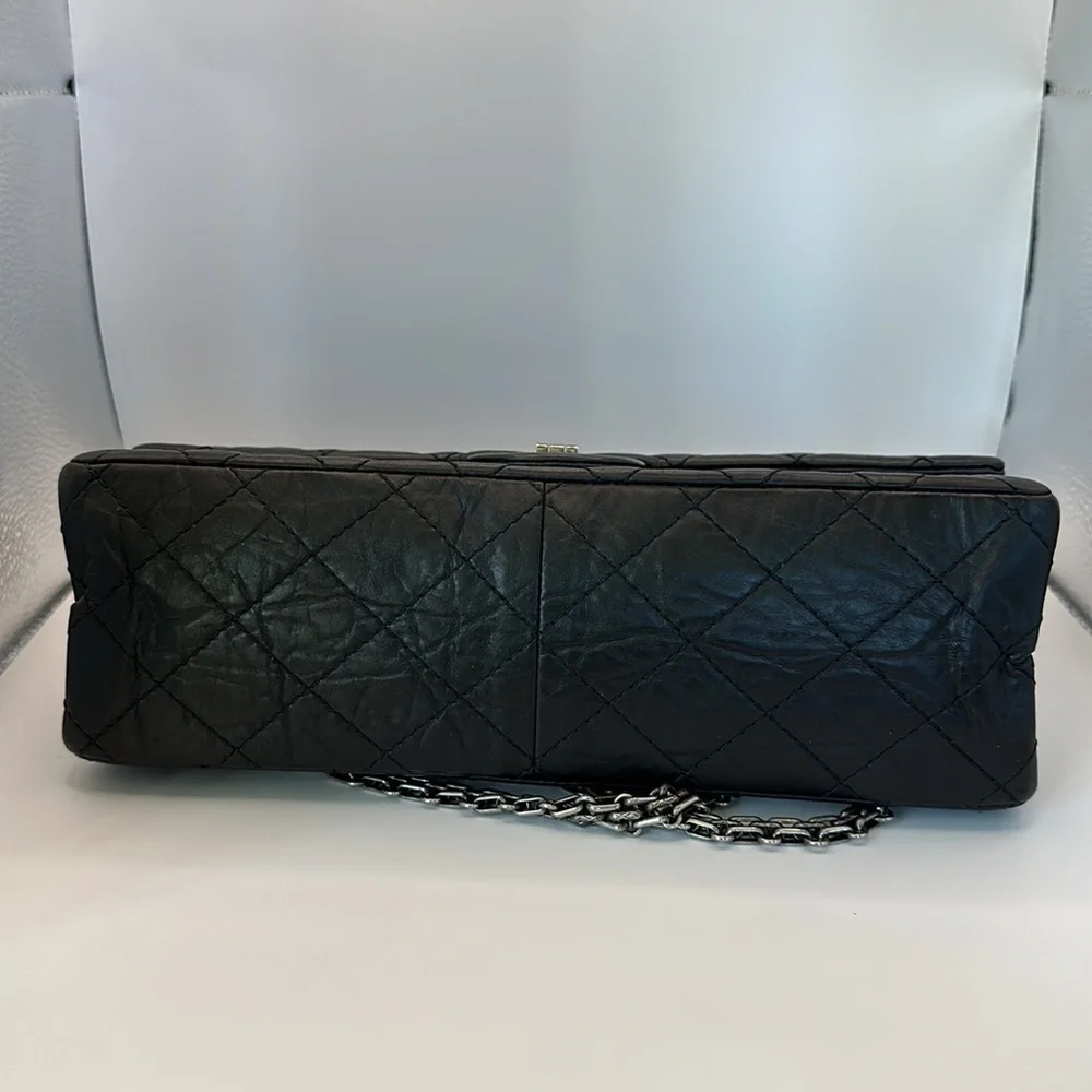 Chanel 2.55 Reissue 227 – Black Aged Calfskin, Ruthenium Hardware – Double Flap